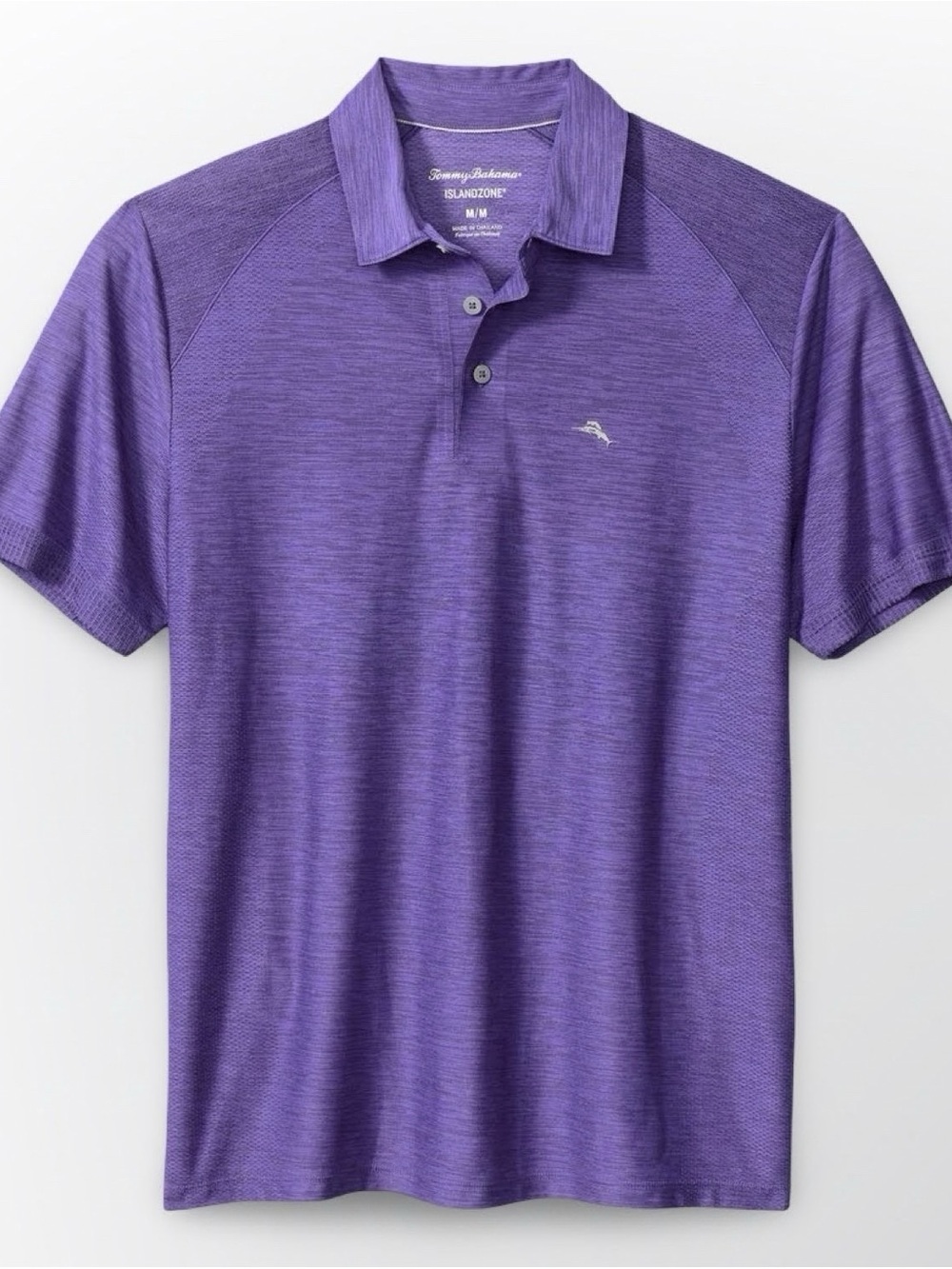 Tommy Bahama IslandZone Purple Heathered Performance Polo Shirt Men’s Large